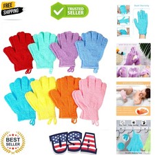 Bath Gloves,16 Pcs Exfoliating Bath Gloves,Body Scrub Gloves with Hanging Loo...