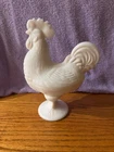L. E. Smith Vintage Mid-Century Modern Milk Glass Rooster Candy Dish