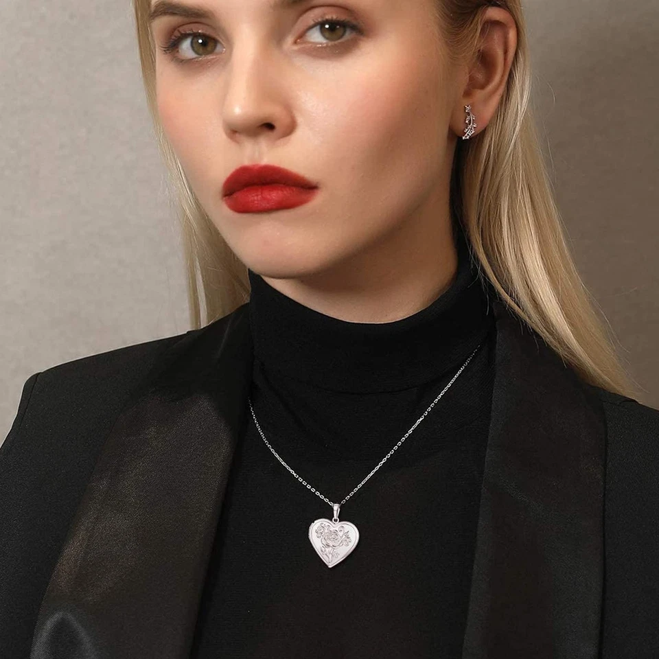 Ожерелье с сердечком из цветочного зерна с изображением/урна и прахом платиновая пластина... - Изображение 2 из 4