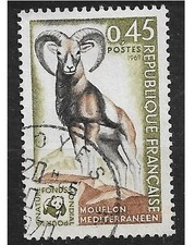 Timbre Obli. YT 1613 MOUFLON MEDITERRANEEN Nature Faune WWF 1969