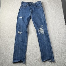 Levis 505 0217 XX Jeans Mens 28x36 Fits 27x29 USA Made 80s Distressed Vintage