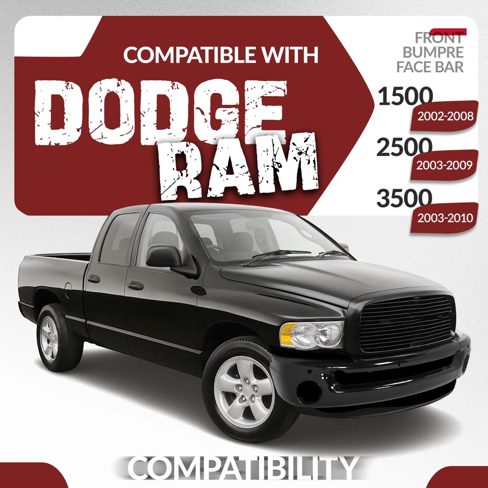 Front Bumper For 2002-2008 Dodge Ram 1500 2003-2009 Ram 2500 3500 Face Bar Cover Foto 2 de 4