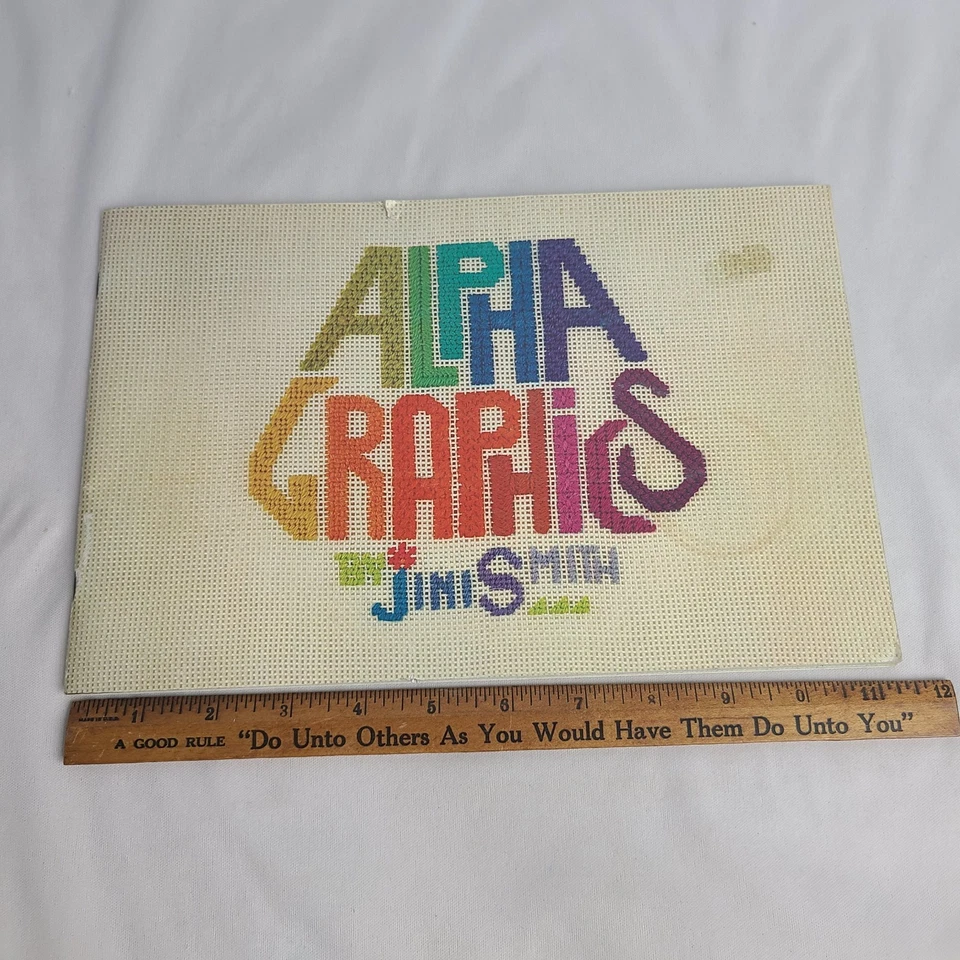 AlphaGraphics Vintage Pattern Book Jini Smith Alphabets Cross Stitch Needlepoint - Image 2 of 4