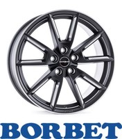 4X Borbet LX19 8,0X19 5/114,30 ET45 Black Matt Silver Spoke Rim