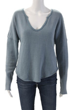 We The Free Unisex Blue V-Neck Long Sleeve Pullover Sweater Size M