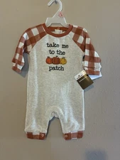 Celebrate It! Thanksgiving “Take Me To The Pumpkin Patch” Romper Outfit - NWT