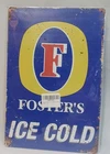 Fosters Ice Cold Beer Metal Sign 12x8 Pub Wall Decor Vintage Style