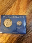 Walking Liberty Half Dollar & Mercury Dime Silver Coin Set Littleton “Two Silver