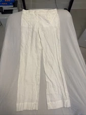 Women’s Max Studio Size 2, White 100% Linen New With Tags Pants