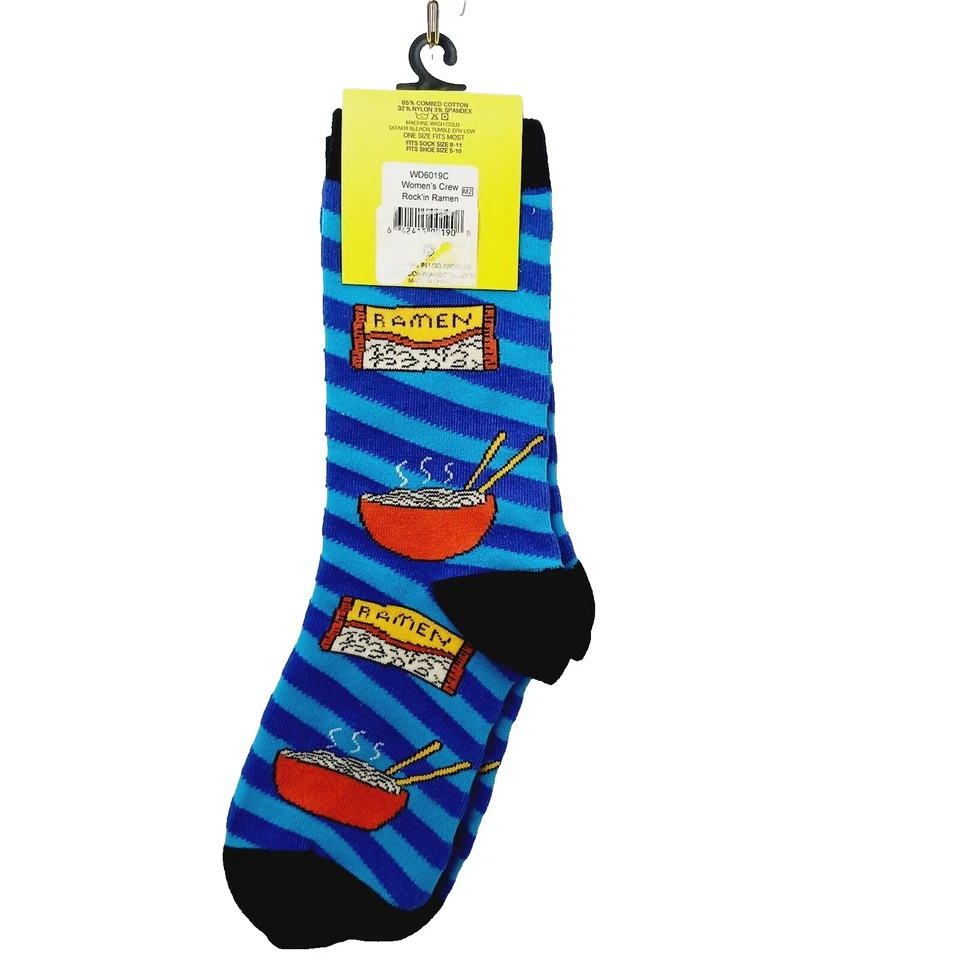 Women Boy Sock OOOH YEAH! Ramen Noodle Bowl Chop Stick Asian Food Cotton NWT NEW - Image 2 of 4
