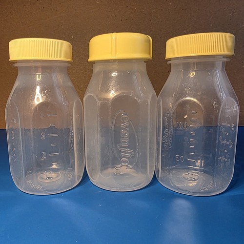 Medela & Evenflo 5 Oz 4 Oz  3Oz Clear Collection Bottles & Solid Lids Lot of 9 - Picture 9 of 10
