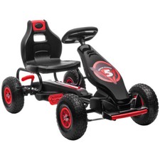 Aosom Kids Pedal Go Kart with Hand Brake, Ages 5-12, Red