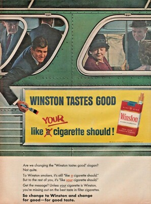winston cigarettes slogan 1966 Winston Cigarettes - Vintage Ad