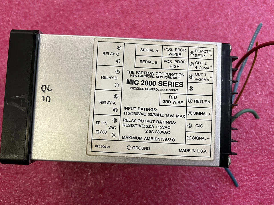 partlow MIC 2000 Series Process controller,Model 2120001 - Image 3 of 4