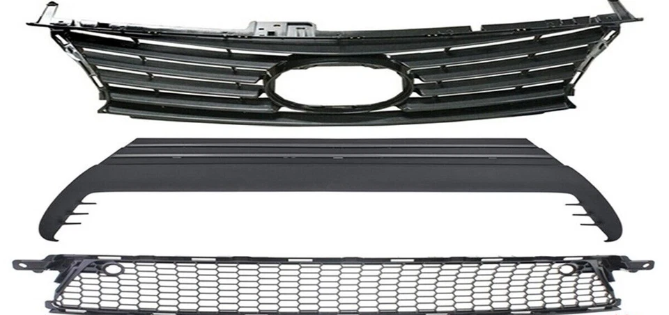 NEW FRONT BUMPER UPPER LOWER CENTER GRILLE 3PC FOR 2014-2016 LEXUS IS350 IS250 - Imagem 2 de 4