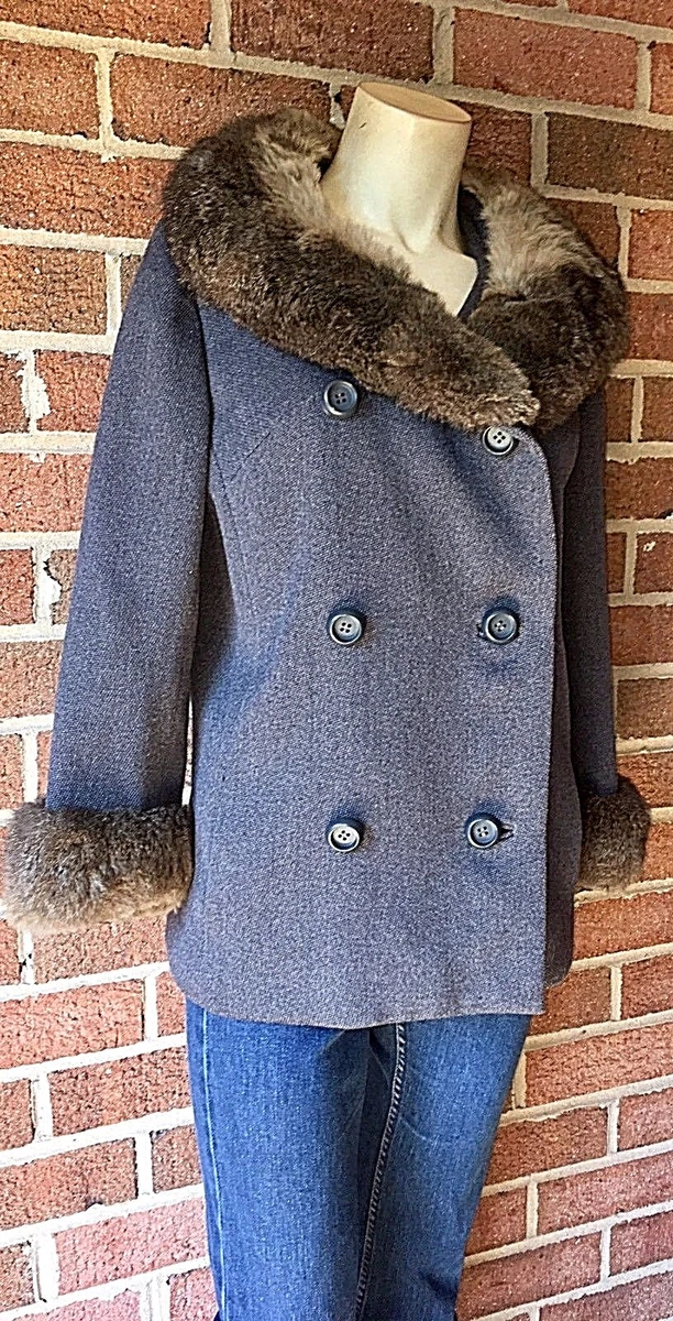 Fur trim peacoat cheap