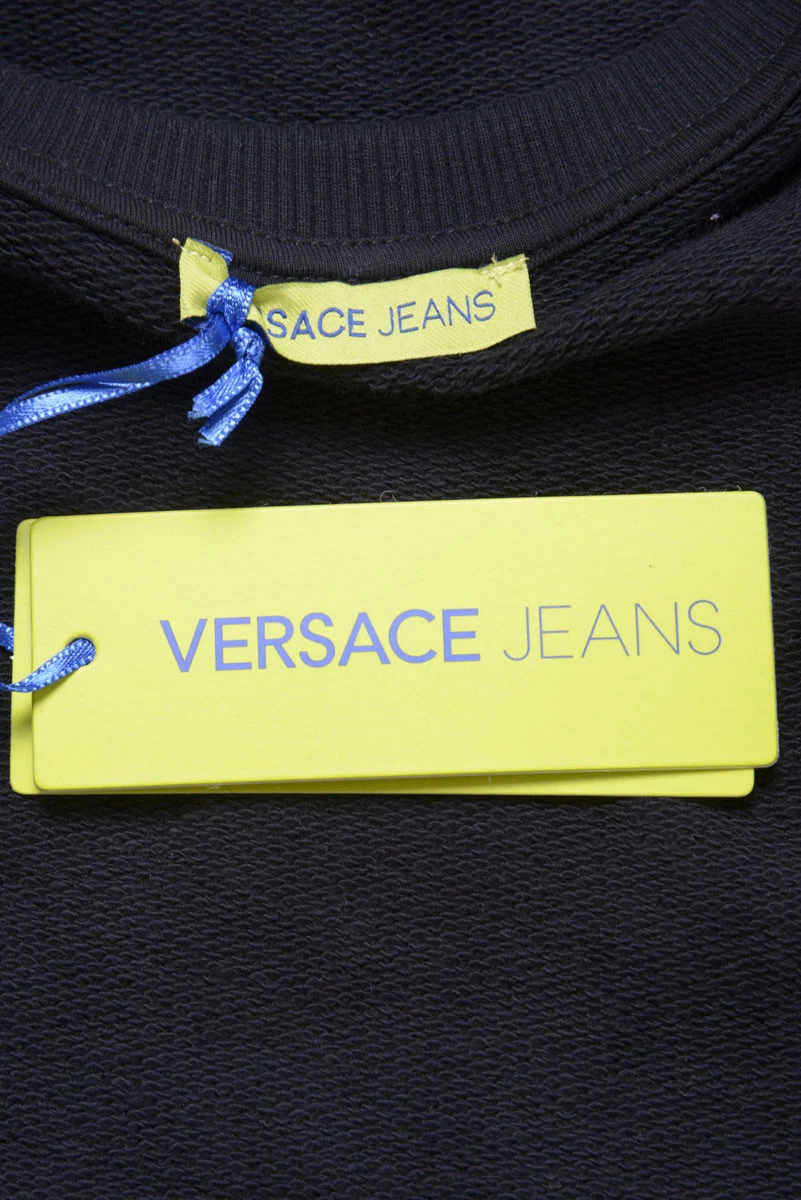 Felpa Versace Jeans Sweatshirt Hoodie SLIM Cotone Uomo Nero B7GPA7FF 899