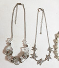 Necklaces with clear stones, starfish, enamel pendant on silvertone chains — photo 3