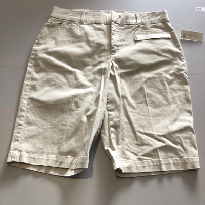 gloria vanderbilt womens shorts 8 khaki charlene beige dark vanilla nwt i6
