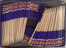 Box of 100 New Zealand Toothpick Flags, 100 Small Mini Flag Cupcake Picks