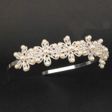 Pearl Headband for women silver