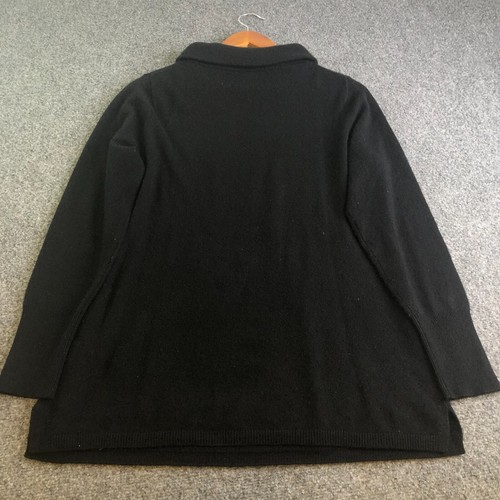 Talbots Pure Cashmere Sweater Womens Large Black Long Sleeve Turtleneck Knit - Picture 7 of 9
