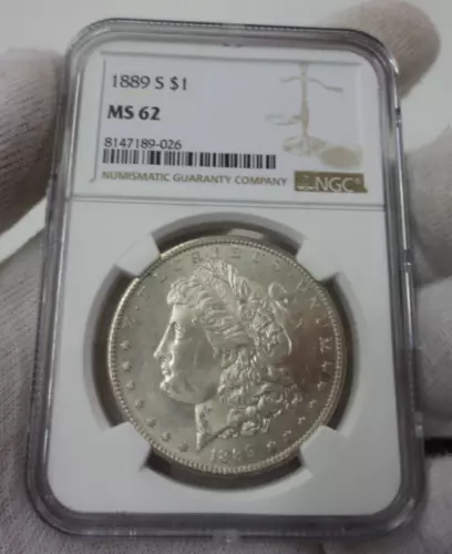 1889-S Morgan Dollar NGC MS62 (Better Date - Nice White Coin)