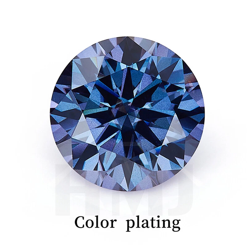 Colored Moissanite Stones Round Gem Stone W. GRA Certificate DIY Ring Jewelry - Image 4 of 4