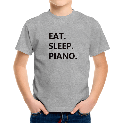 Piano Toddler Kids Youth Boy Girls T-Shirt Graphic Shirts Gift Pianist Eat Sleep - Picture 14 of 25