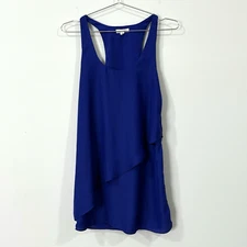 ANTHROPOLOGIE Silence + Noise Dress XS Royal Blue Racerback Tiered Lined