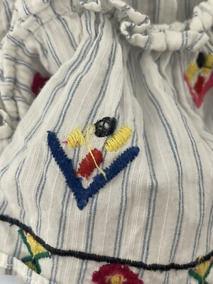 Zara Girls embroidered and striped dress size 7 | eBay