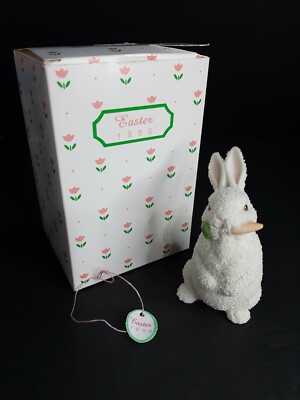 置物   1996 Department 56 Easter Rabbit Bunny With Carrot In Mouth 4 Inch