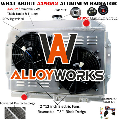 3 Row Radiator+Shroud+Fan Fit 1958-74 65 AMC JAVELIN MATADOR AMX RAMBLER REBEL