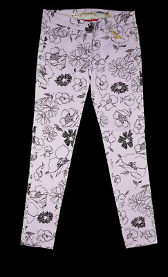 Exit Brooklyn Jeans Hose stretch slim Skinny 36 S W28 L30 pink Muster Blumen NEU