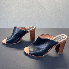 Madewell Finch Mule Sandal,Size 8.5,Black Leather,Preppy,Heel,Womens Shoes
