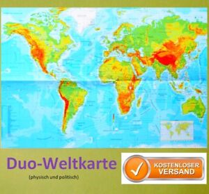 Poster Die Welt Landkarte Staaten Der Erde Physisch Politisch Plakat Karte Ebay