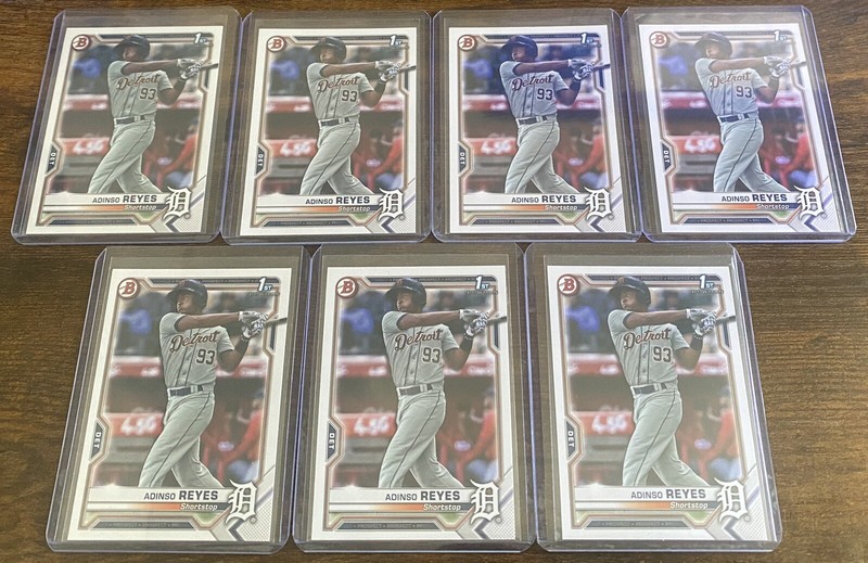 Adinso Reyes 2021 Bowman Prospects 1st Bowman #BP-21 Detroit Tigers Lot (7)