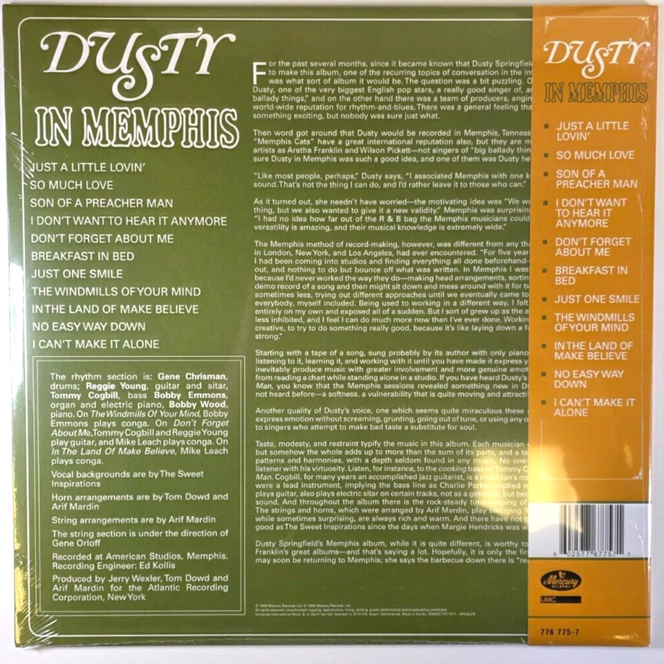 Dusty Springfield Dusty In Memphis LP Album vinyl record half speed remastered - Image 2 of 4