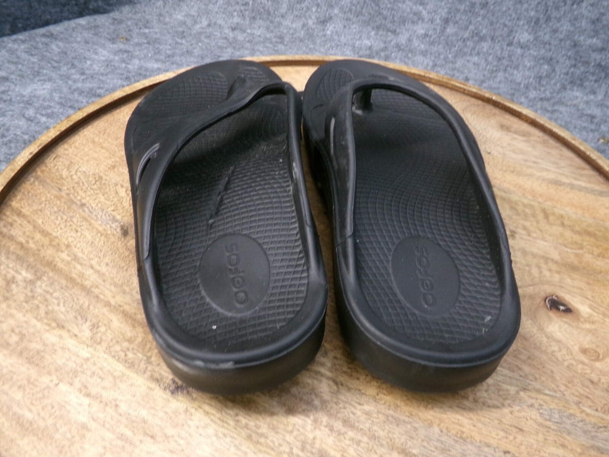 OOFOS Women OOriginal Post Run Black Sport Recovery Thong  display picture 1