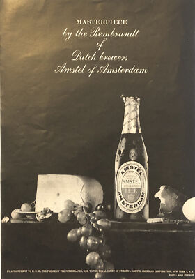 PRINT AD 1959 Amstel Beer Masterpiece By Rembrandt Of Dutch Brewers Amsterdam