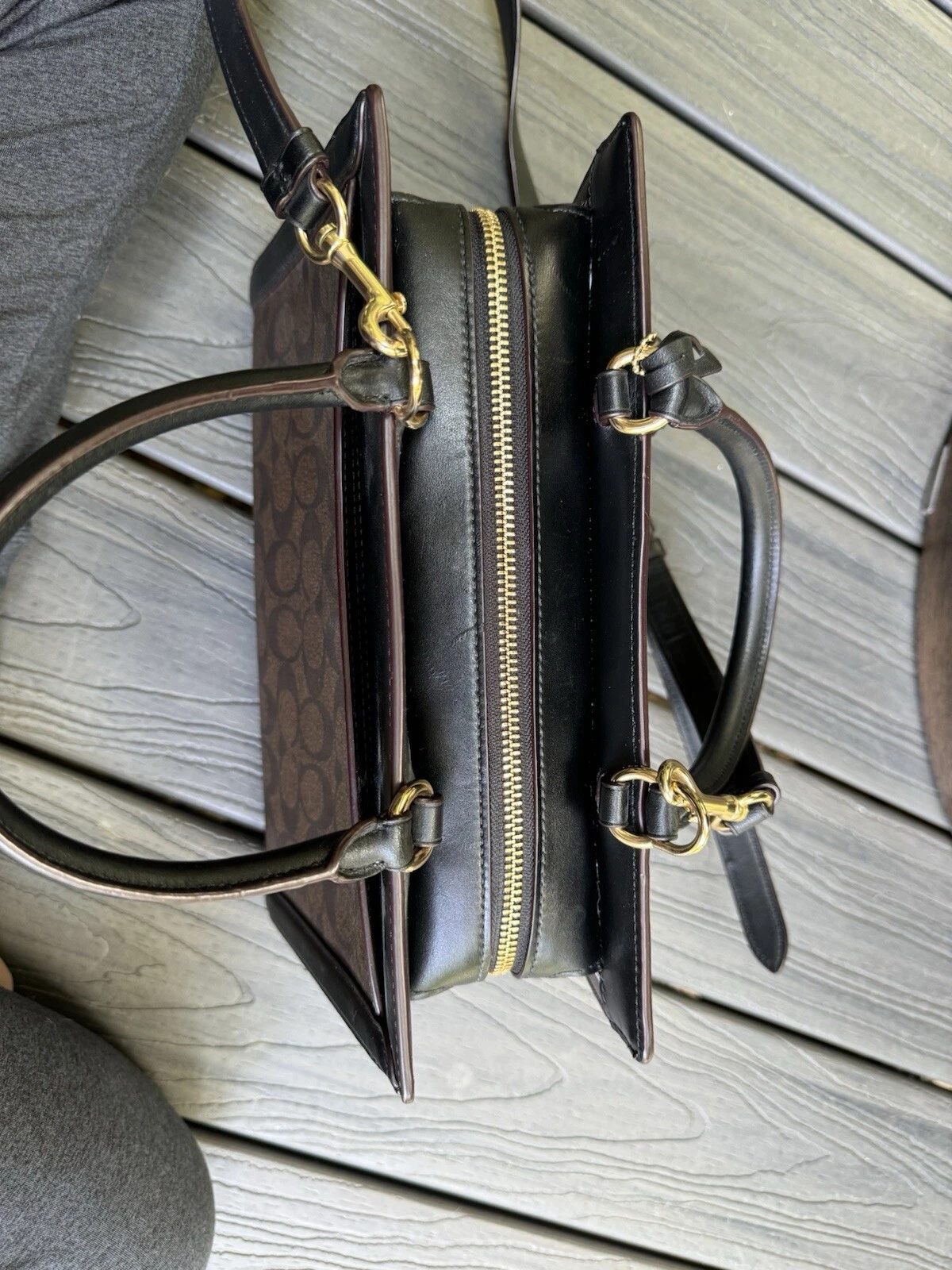 Borsa da trasporto COACH Zoe in perfette condizioni con stampa tela stampa ricamo floreale ottima!