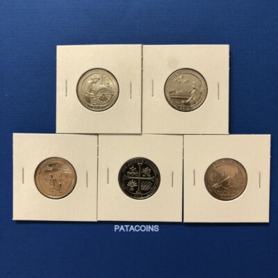 2019 S - ATB QUARTERS SET - 5 BRILLIANT GEM COINS FROM ROLLS IN FLIPS -  