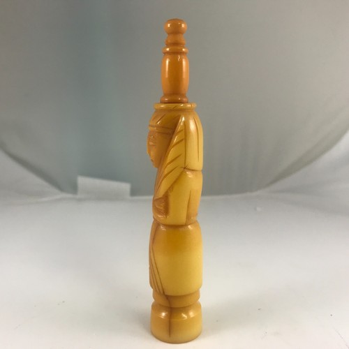 Vintage Art Deco Egyptian Pharaoh Carved Bakelite Perfume Bottle - Picture 5 of 11