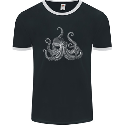 An Octopus Scuba Diver Deep Sea Diving Herren Ringer T-Shirt FotL
