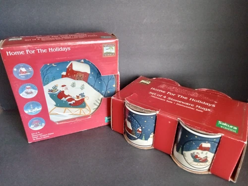 SAKURA Oneida Home for the Holidays Plates and Coffee Cup Mug Set