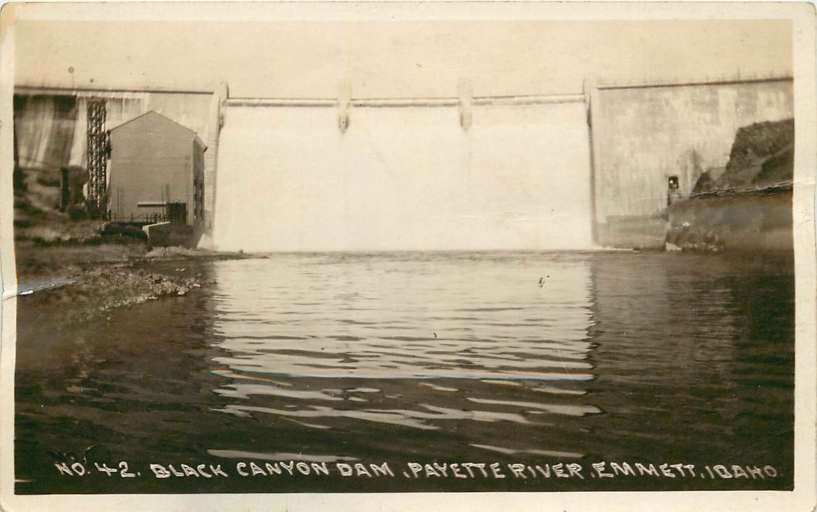 Wes. Andrews RPPC 42. Black Canyon Dam, Payette River Emmett ID Gem ...