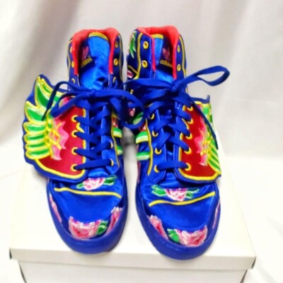 Auth Adidas Jeremy Scott Wings Sneakers Men 10.5 US Embroidered
