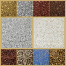 GLUE UP R39 Victorian 20x20 TIN LOOK FAUX CEILING TILES DIFFERENT COLORS SALE!
