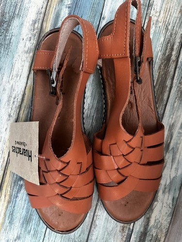 Bearpaw Leah Huaraches Braded Leather Brown Tan Mexico Sandal Size 8 Womens - Picture 5 of 9