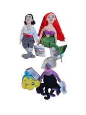 Vtg DISNEY LITTLE MERMAID SET OF 4 Bean Bag w/tag Ariel, Eric, Flounder, Ursula